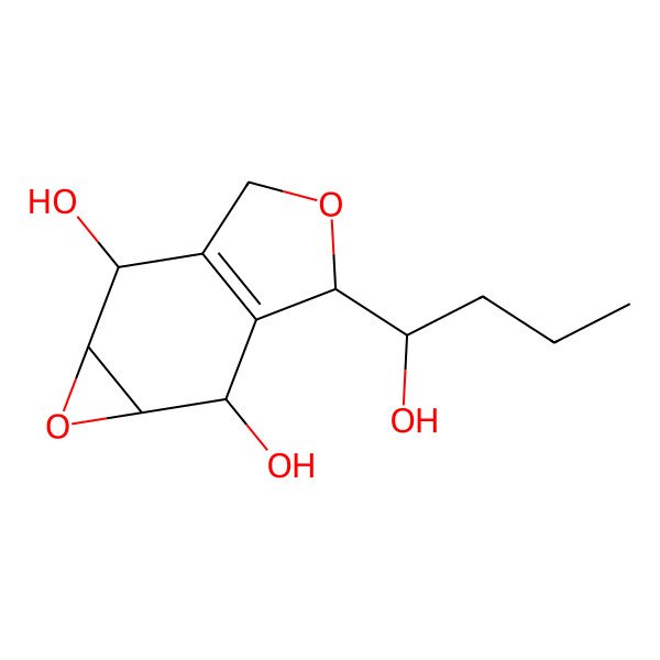 2D Structure of (1aS,2R,3S,6S,6aR)-3-[(1R)-1-hydroxybutyl]-1a,2,3,5,6,6a-hexahydrooxireno[2,3-f][2]benzofuran-2,6-diol