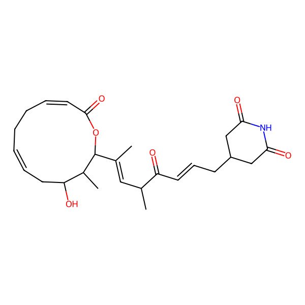 2D Structure of 4-[(2E,5S,6E)-7-[(2S,3S,4R,6E,10E)-4-hydroxy-3-methyl-12-oxo-1-oxacyclododeca-6,10-dien-2-yl]-5-methyl-4-oxoocta-2,6-dienyl]piperidine-2,6-dione