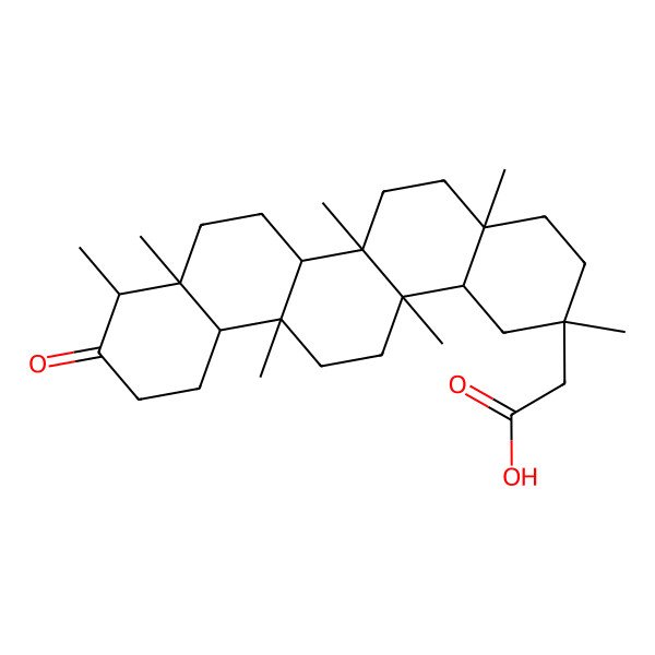 2D Structure of 2-(2,4a,6a,6a,8a,9,14a-heptamethyl-10-oxo-3,4,5,6,6b,7,8,9,11,12,12a,13,14,14b-tetradecahydro-1H-picen-2-yl)acetic acid