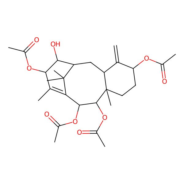 2D Structure of [(3R,5R,8R,9R,10R,13R,14R)-9,10,13-triacetyloxy-14-hydroxy-8,12,15,15-tetramethyl-4-methylidene-5-tricyclo[9.3.1.03,8]pentadec-11-enyl] acetate