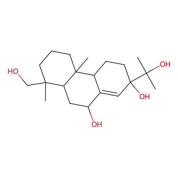 2D Structure of (2R,4aR,4bS,8R,8aR,10R)-8-(hydroxymethyl)-2-(2-hydroxypropan-2-yl)-4b,8-dimethyl-4,4a,5,6,7,8a,9,10-octahydro-3H-phenanthrene-2,10-diol