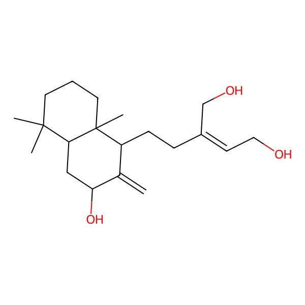 2D Structure of (Z)-2-[2-[(1S,3S,4aR,8aR)-3-hydroxy-5,5,8a-trimethyl-2-methylidene-3,4,4a,6,7,8-hexahydro-1H-naphthalen-1-yl]ethyl]but-2-ene-1,4-diol