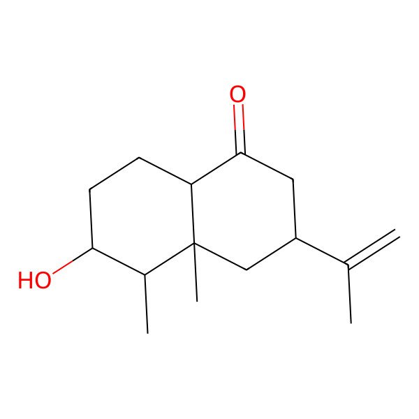 2D Structure of (3R,4aR,5R,6R,8aR)-6-hydroxy-4a,5-dimethyl-3-prop-1-en-2-yl-2,3,4,5,6,7,8,8a-octahydronaphthalen-1-one