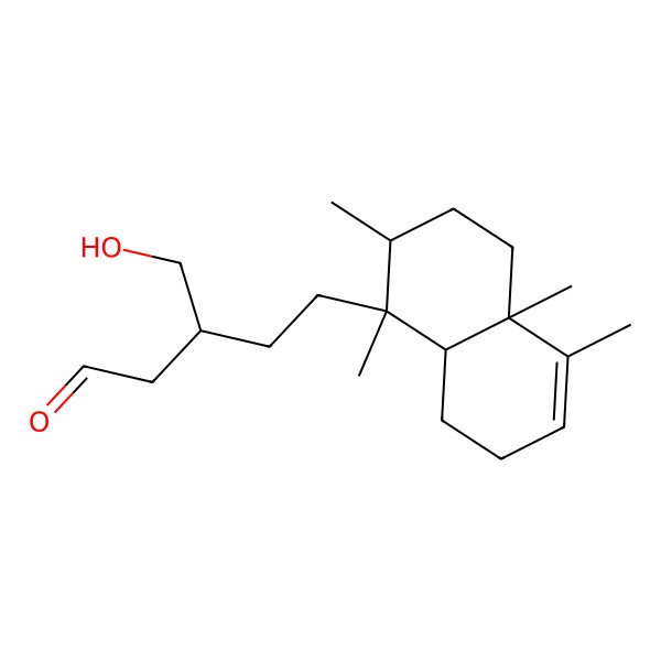 2D Structure of (3S)-5-[(1S,2R,4aR,8aR)-1,2,4a,5-tetramethyl-2,3,4,7,8,8a-hexahydronaphthalen-1-yl]-3-(hydroxymethyl)pentanal