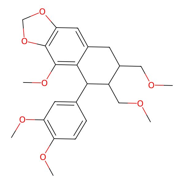 2D Structure of (5R,6S,7R)-5-(3,4-dimethoxyphenyl)-4-methoxy-6,7-bis(methoxymethyl)-5,6,7,8-tetrahydrobenzo[f][1,3]benzodioxole