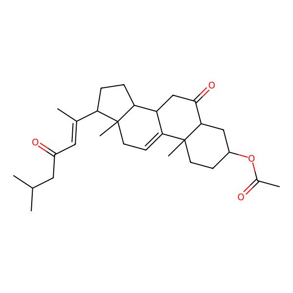 2D Structure of [(3S,5S,8S,10S,13S,14S,17R)-10,13-dimethyl-17-[(Z)-6-methyl-4-oxohept-2-en-2-yl]-6-oxo-1,2,3,4,5,7,8,12,14,15,16,17-dodecahydrocyclopenta[a]phenanthren-3-yl] acetate