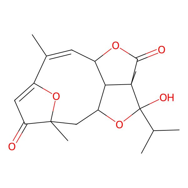 2D Structure of (1S,7Z,9R,12S,13R,15R)-13-Hydroxy-3,7,12-trimethyl-13-propan-2-yl-10,14,16-trioxatetracyclo[7.5.1.13,6.012,15]hexadeca-5,7-diene-4,11-dione