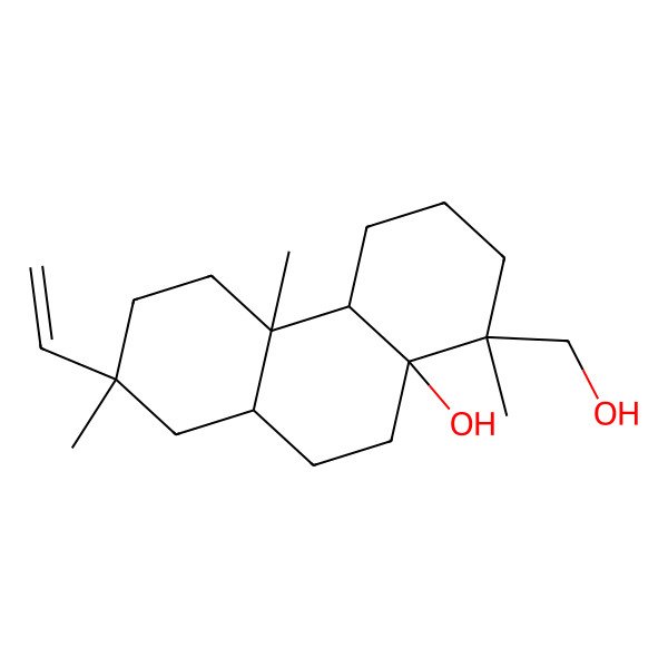 2D Structure of (2R,4aR,4bS,8R,8aR,10aR)-2-ethenyl-8-(hydroxymethyl)-2,4a,8-trimethyl-1,3,4,4b,5,6,7,9,10,10a-decahydrophenanthren-8a-ol