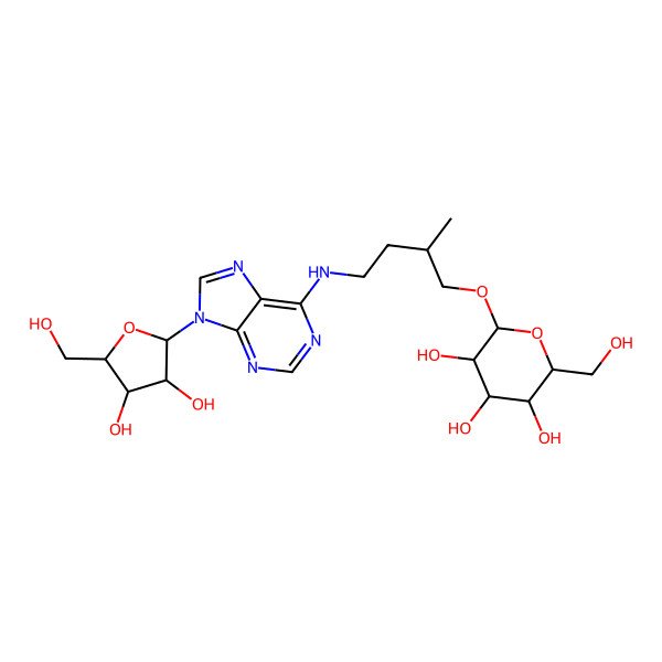 2D Structure of 2-[4-[[9-[3,4-Dihydroxy-5-(hydroxymethyl)oxolan-2-yl]purin-6-yl]amino]-2-methylbutoxy]-6-(hydroxymethyl)oxane-3,4,5-triol