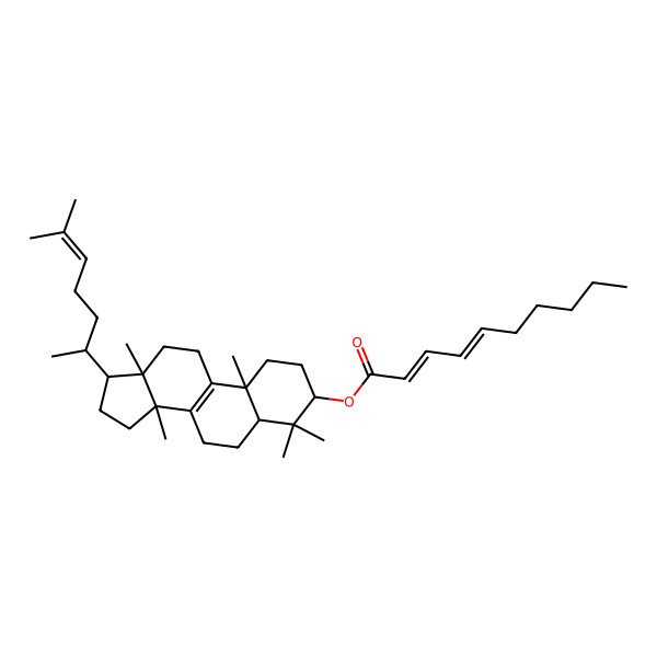 2D Structure of [(3S,5R,10S,13R,14R,17R)-4,4,10,13,14-pentamethyl-17-[(2R)-6-methylhept-5-en-2-yl]-2,3,5,6,7,11,12,15,16,17-decahydro-1H-cyclopenta[a]phenanthren-3-yl] (2E,4Z)-deca-2,4-dienoate