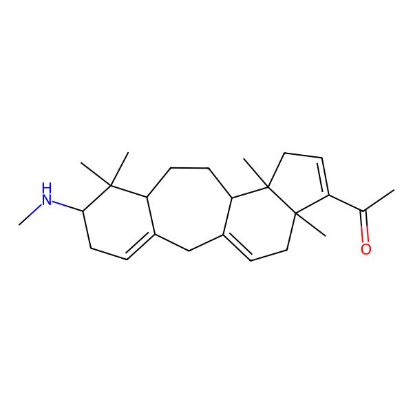 2D Structure of 1-[(6S,8R,11R,12S,16S)-7,7,12,16-tetramethyl-6-(methylamino)-15-tetracyclo[9.7.0.03,8.012,16]octadeca-1(18),3,14-trienyl]ethanone