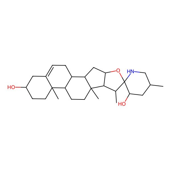 2D Structure of 5',7,9,13-Tetramethylspiro[5-oxapentacyclo[10.8.0.02,9.04,8.013,18]icos-18-ene-6,2'-piperidine]-3',16-diol