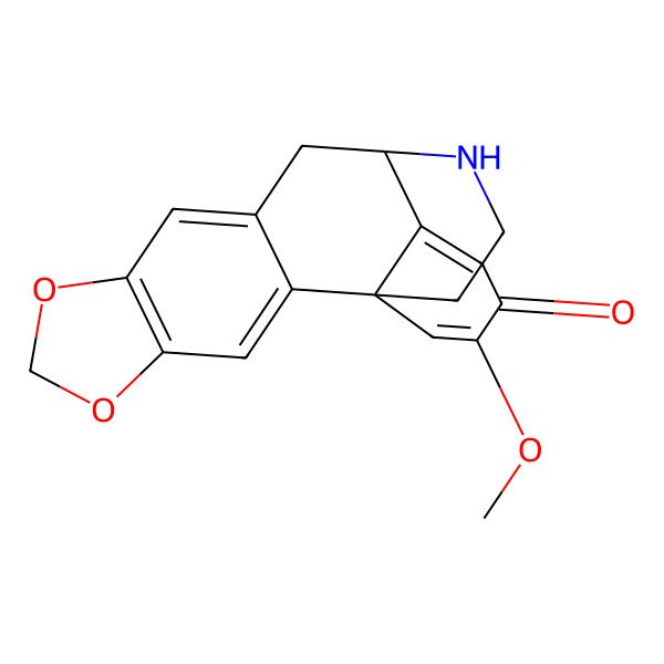 2D Structure of (1R,12R)-16-methoxy-5,7-dioxa-20-azapentacyclo[10.5.3.01,13.02,10.04,8]icosa-2,4(8),9,13,16-pentaen-15-one