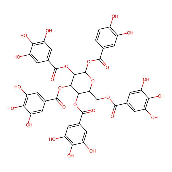 2D Structure of [(2R,3R,4S,5R,6S)-6-(3,4-dihydroxybenzoyl)oxy-3,4,5-tris[(3,4,5-trihydroxybenzoyl)oxy]oxan-2-yl]methyl 3,4,5-trihydroxybenzoate