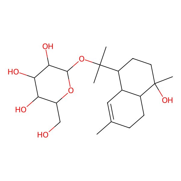 2D Structure of (2S,3R,4S,5S,6R)-2-[2-[(1R,4R,4aR,8aS)-4-hydroxy-4,7-dimethyl-2,3,4a,5,6,8a-hexahydro-1H-naphthalen-1-yl]propan-2-yloxy]-6-(hydroxymethyl)oxane-3,4,5-triol