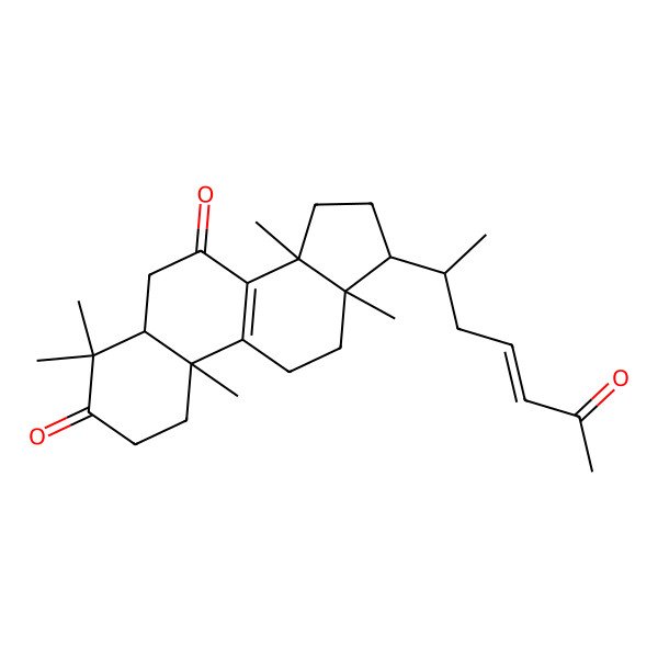 2D Structure of 4,4,10,13,14-pentamethyl-17-(6-oxohept-4-en-2-yl)-2,5,6,11,12,15,16,17-octahydro-1H-cyclopenta[a]phenanthrene-3,7-dione