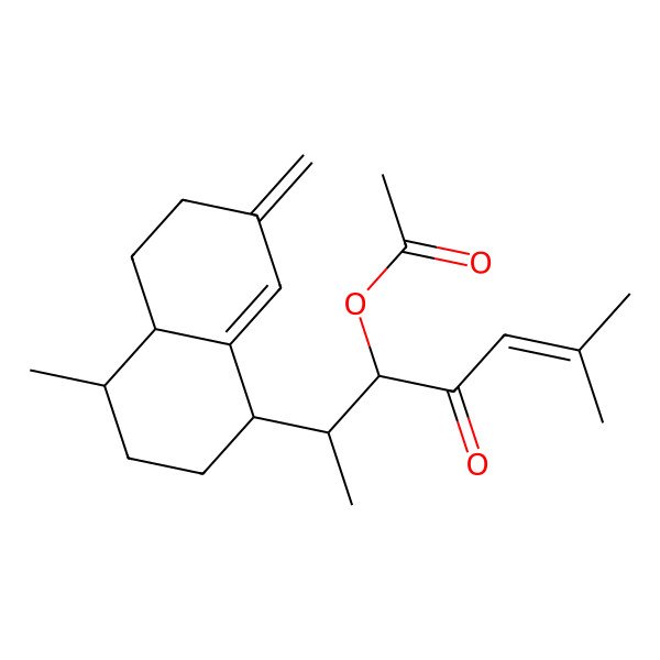 2D Structure of [(3S)-2-[(1S,4R,4aS)-4-methyl-7-methylidene-2,3,4,4a,5,6-hexahydro-1H-naphthalen-1-yl]-6-methyl-4-oxohept-5-en-3-yl] acetate