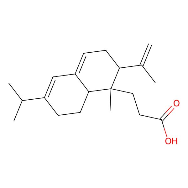 2D Structure of 3-[(1R,2S,8aR)-1-methyl-6-propan-2-yl-2-prop-1-en-2-yl-3,7,8,8a-tetrahydro-2H-naphthalen-1-yl]propanoic acid