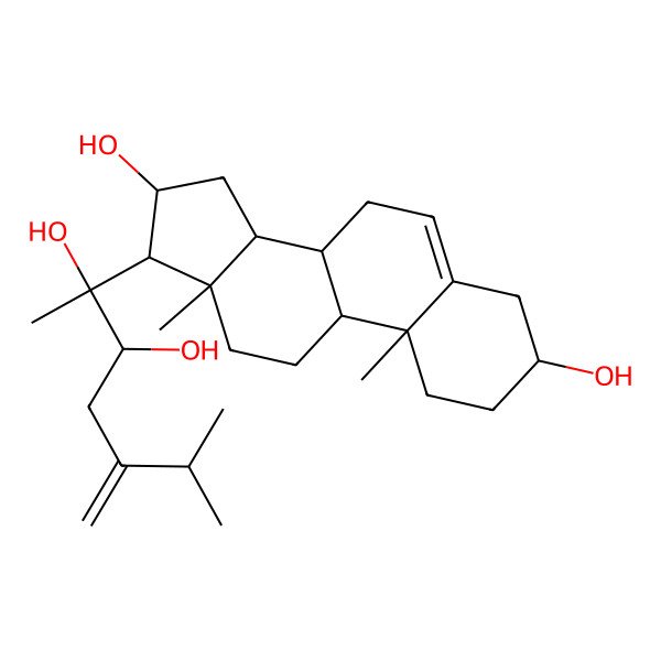 2D Structure of 17-(2,3-dihydroxy-6-methyl-5-methylideneheptan-2-yl)-10,13-dimethyl-2,3,4,7,8,9,11,12,14,15,16,17-dodecahydro-1H-cyclopenta[a]phenanthrene-3,16-diol