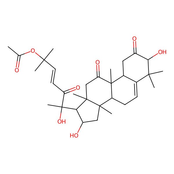2D Structure of [6-(3,16-dihydroxy-4,4,9,13,14-pentamethyl-2,11-dioxo-3,7,8,10,12,15,16,17-octahydro-1H-cyclopenta[a]phenanthren-17-yl)-6-hydroxy-2-methyl-5-oxohept-3-en-2-yl] acetate