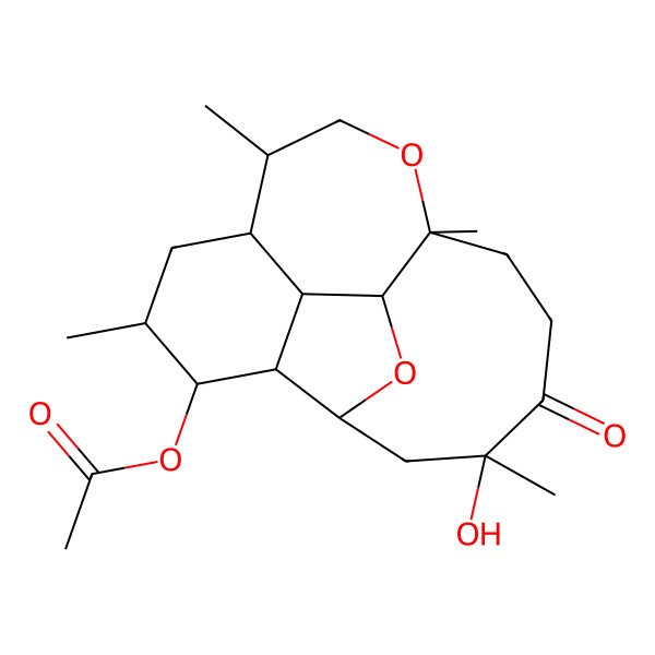 2D Structure of [(1S,2S,3R,4R,5R,7S,8R,11S,15S,17S)-15-hydroxy-5,8,11,15-tetramethyl-14-oxo-10,18-dioxatetracyclo[9.7.0.02,7.03,17]octadecan-4-yl] acetate
