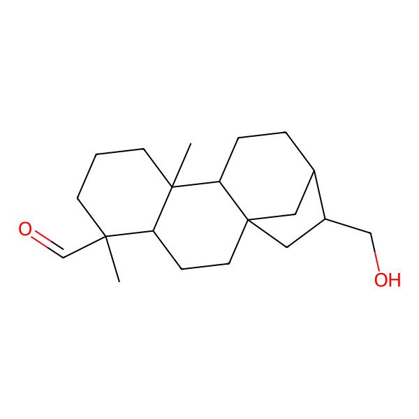 2D Structure of (1S,4S,5R,9S,10R,13R,14S)-14-(hydroxymethyl)-5,9-dimethyltetracyclo[11.2.1.01,10.04,9]hexadecane-5-carbaldehyde