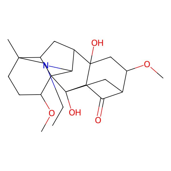 2D Structure of 11-Ethyl-2,8-dihydroxy-6,16-dimethoxy-13-methyl-11-azahexacyclo[7.7.2.12,5.01,10.03,8.013,17]nonadecan-4-one