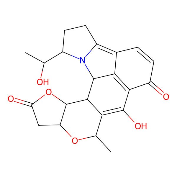 2D Structure of (7R,9R,20R)-11-hydroxy-20-[(1S)-1-hydroxyethyl]-9-methyl-4,8-dioxa-21-azahexacyclo[10.9.1.02,10.03,7.016,22.017,21]docosa-10,12(22),14,16-tetraene-5,13-dione