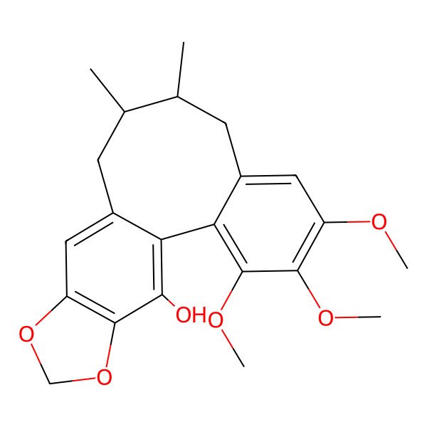 2D Structure of (9R,10R)-3,4,5-trimethoxy-9,10-dimethyl-15,17-dioxatetracyclo[10.7.0.02,7.014,18]nonadeca-1(19),2,4,6,12,14(18)-hexaen-19-ol