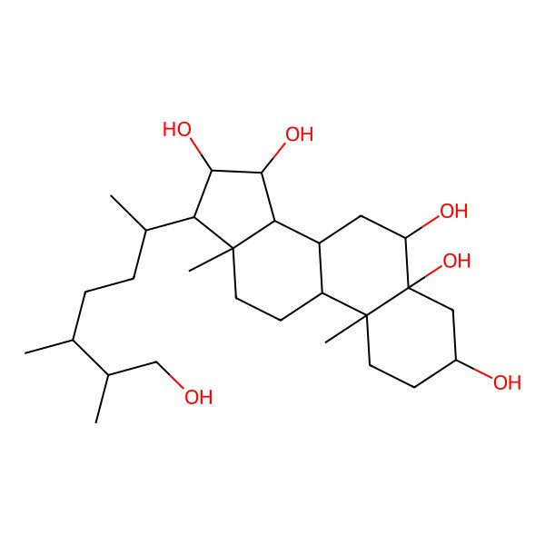 2D Structure of 17-(7-Hydroxy-5,6-dimethylheptan-2-yl)-10,13-dimethyl-1,2,3,4,6,7,8,9,11,12,14,15,16,17-tetradecahydrocyclopenta[a]phenanthrene-3,5,6,15,16-pentol