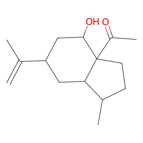 2D Structure of 1-[(1S,3aS,4R,6S,7aS)-4-hydroxy-1-methyl-6-prop-1-en-2-yl-1,2,3,4,5,6,7,7a-octahydroinden-3a-yl]ethanone