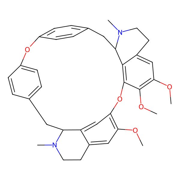 2D Structure of (1S,13R)-19,20,24-trimethoxy-14,29-dimethyl-7,22-dioxa-14,29-diazaheptacyclo[21.6.2.23,6.28,11.113,17.026,30.021,32]hexatriaconta-3(36),4,6(35),8(34),9,11(33),17,19,21(32),23,25,30-dodecaene