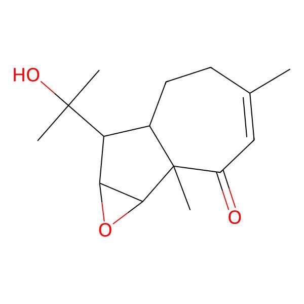 2D Structure of (1aR,1bR,6aR,7R,7aS)-7-(2-hydroxypropan-2-yl)-1b,4-dimethyl-1a,5,6,6a,7,7a-hexahydroazuleno[1,2-b]oxiren-2-one