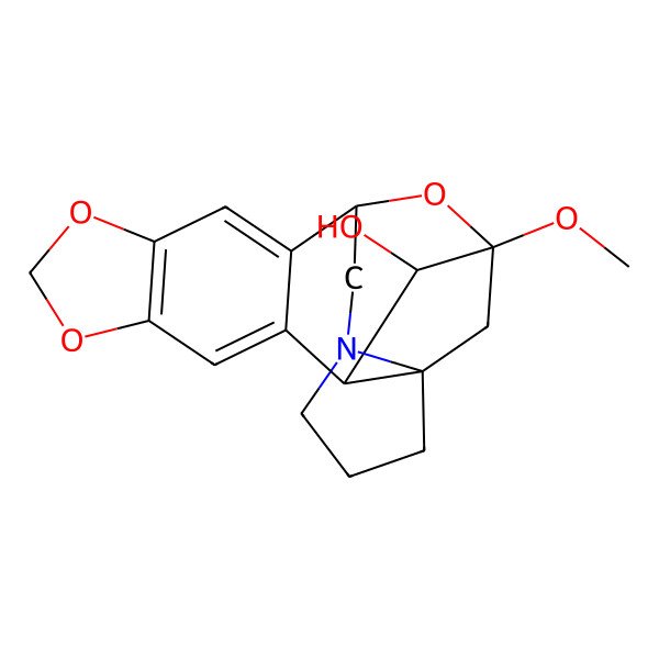 2D Structure of (1S,11R,12R,13S,15R)-13-methoxy-5,7,21-trioxa-19-azahexacyclo[11.7.1.02,10.04,8.011,15.015,19]henicosa-2,4(8),9-trien-12-ol