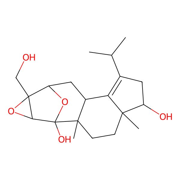 2D Structure of 13-(Hydroxymethyl)-2,5-dimethyl-8-propan-2-yl-14,16-dioxapentacyclo[10.3.1.02,10.05,9.013,15]hexadec-8-ene-1,6-diol