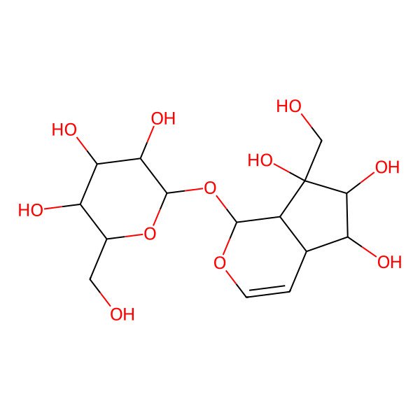 2D Structure of 7-(hydroxymethyl)-1-[3,4,5-trihydroxy-6-(hydroxymethyl)oxan-2-yl]oxy-4a,5,6,7a-tetrahydro-1H-cyclopenta[c]pyran-5,6,7-triol