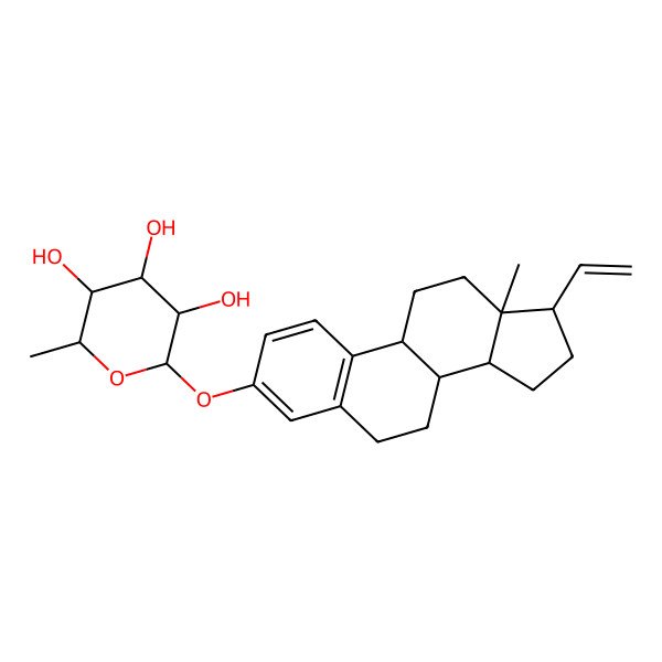 2D Structure of (2R,3S,4R,5R,6S)-2-[[(8S,9S,13R,14S,17R)-17-ethenyl-13-methyl-6,7,8,9,11,12,14,15,16,17-decahydrocyclopenta[a]phenanthren-3-yl]oxy]-6-methyloxane-3,4,5-triol