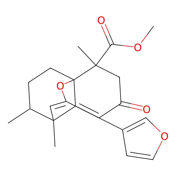 2D Structure of methyl (1R,2S,7R,13R)-9-(furan-3-yl)-2,7,13-trimethyl-4-oxo-10-oxatricyclo[5.3.3.01,6]trideca-5,8-diene-2-carboxylate