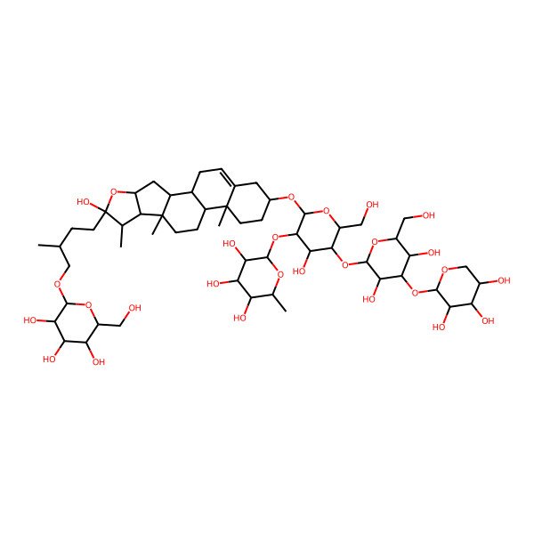 2D Structure of 2-[5-[3,5-Dihydroxy-6-(hydroxymethyl)-4-(3,4,5-trihydroxyoxan-2-yl)oxyoxan-2-yl]oxy-4-hydroxy-6-(hydroxymethyl)-2-[[6-hydroxy-7,9,13-trimethyl-6-[3-methyl-4-[3,4,5-trihydroxy-6-(hydroxymethyl)oxan-2-yl]oxybutyl]-5-oxapentacyclo[10.8.0.02,9.04,8.013,18]icos-18-en-16-yl]oxy]oxan-3-yl]oxy-6-methyloxane-3,4,5-triol