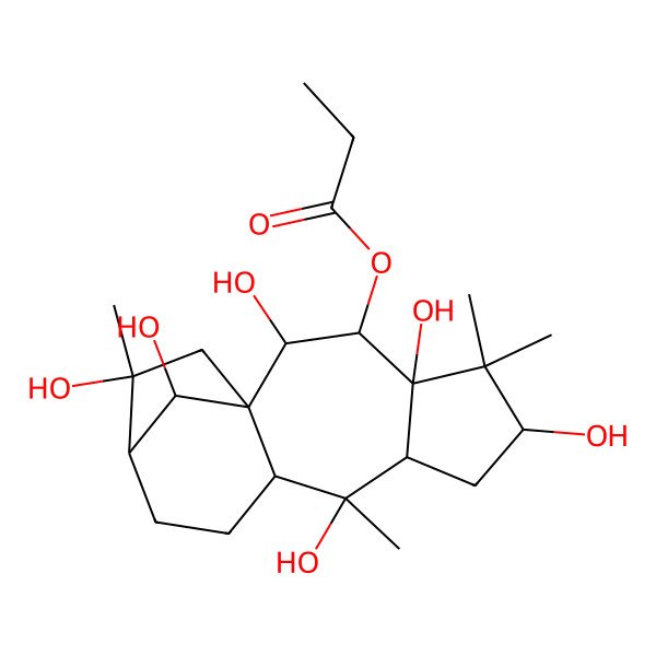 2D Structure of [(1S,2S,3R,4R,6R,8R,9S,10S,13S,14R,16S)-2,4,6,9,14,16-hexahydroxy-5,5,9,14-tetramethyl-3-tetracyclo[11.2.1.01,10.04,8]hexadecanyl] propanoate