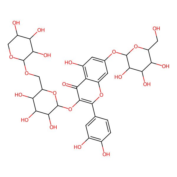 2D Structure of Peltatoside 7-O-beta-glucopyranoside