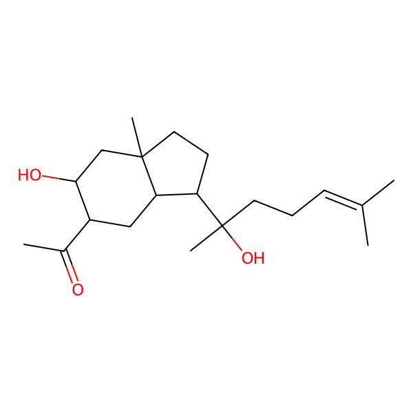 2D Structure of 1-[6-Hydroxy-3-(2-hydroxy-6-methylhept-5-en-2-yl)-7a-methyl-1,2,3,3a,4,5,6,7-octahydroinden-5-yl]ethanone