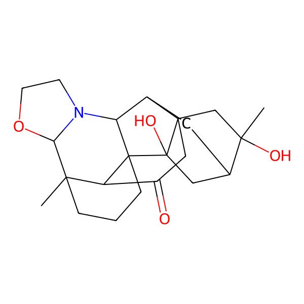 2D Structure of (1S,5S,6S,11R,12S,14S,15S,17S,20S,21S)-15,21-dihydroxy-5,15-dimethyl-7-oxa-10-azaheptacyclo[12.6.2.01,11.05,20.06,10.012,17.017,21]docosan-19-one
