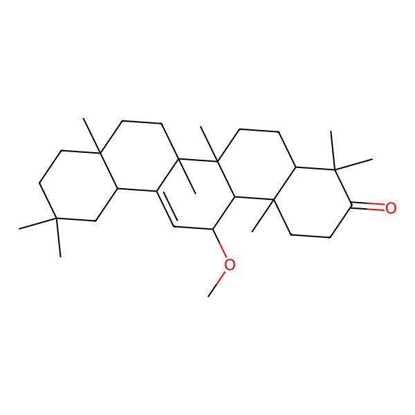 2D Structure of 14-methoxy-4,4,6a,6b,8a,11,11,14b-octamethyl-2,4a,5,6,7,8,9,10,12,12a,14,14a-dodecahydro-1H-picen-3-one