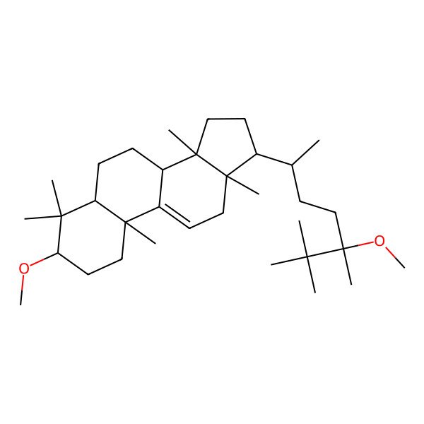 2D Structure of (3S,5R,8S,10S,13R,14S,17R)-3-methoxy-17-[(2R,5R)-5-methoxy-5,6,6-trimethylheptan-2-yl]-4,4,10,13,14-pentamethyl-2,3,5,6,7,8,12,15,16,17-decahydro-1H-cyclopenta[a]phenanthrene