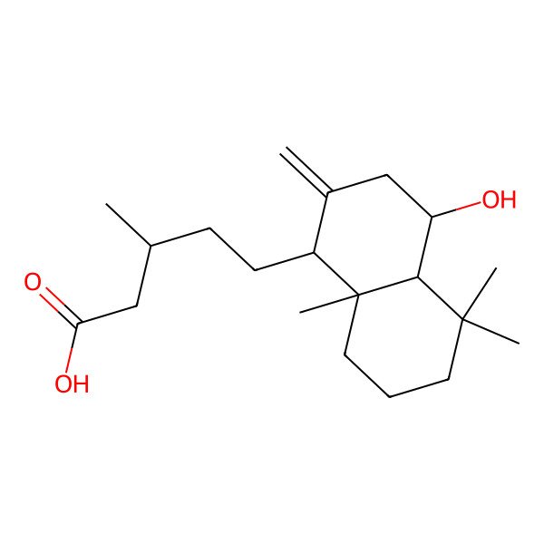 2D Structure of (3R)-5-[(1R,4S,4aR,8aS)-4-hydroxy-5,5,8a-trimethyl-2-methylidene-3,4,4a,6,7,8-hexahydro-1H-naphthalen-1-yl]-3-methylpentanoic acid