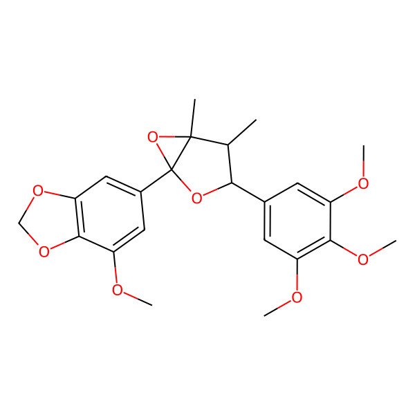 2D Structure of 6-[4,5-Dimethyl-3-(3,4,5-trimethoxyphenyl)-2,6-dioxabicyclo[3.1.0]hexan-1-yl]-4-methoxy-1,3-benzodioxole