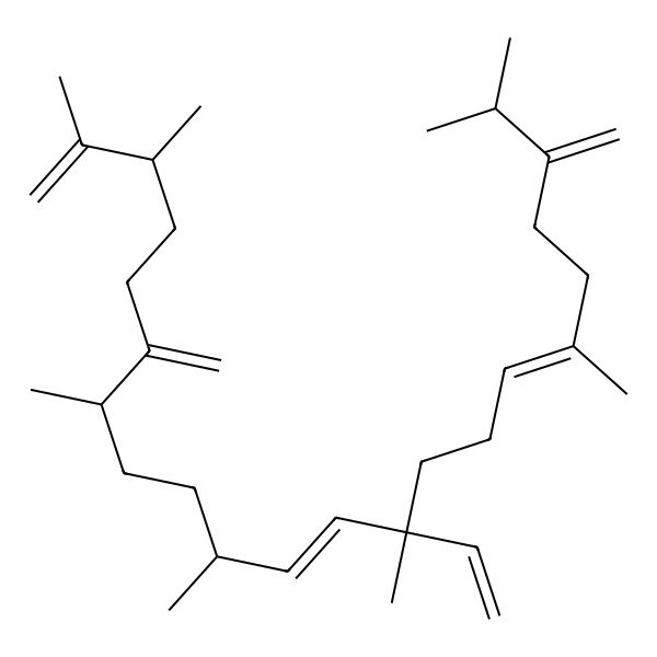 2D Structure of (3R,7R,10R,11E,13S,16E)-13-ethenyl-2,3,7,10,13,17,21-heptamethyl-6,20-dimethylidenedocosa-1,11,16-triene