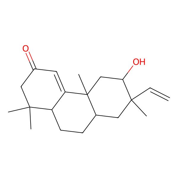 2D Structure of (4bS,6R,7S,8aS,10aS)-7-ethenyl-6-hydroxy-1,1,4b,7-tetramethyl-2,5,6,8,8a,9,10,10a-octahydrophenanthren-3-one