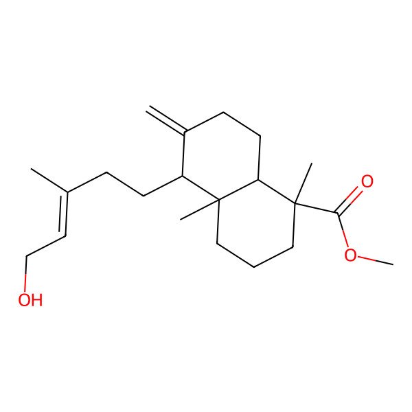 2D Structure of methyl (1S,4aR,5S,8aR)-5-[(Z)-5-hydroxy-3-methylpent-3-enyl]-1,4a-dimethyl-6-methylidene-3,4,5,7,8,8a-hexahydro-2H-naphthalene-1-carboxylate